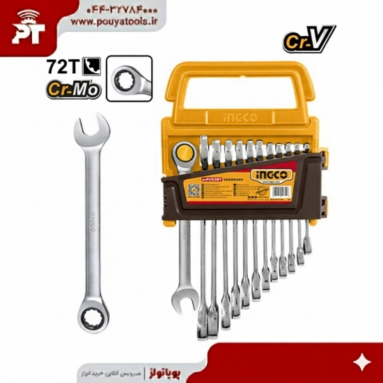 تصویر  ست آچار جغجغه ای 12 عددی اینکو مدل: HKSPAR1122