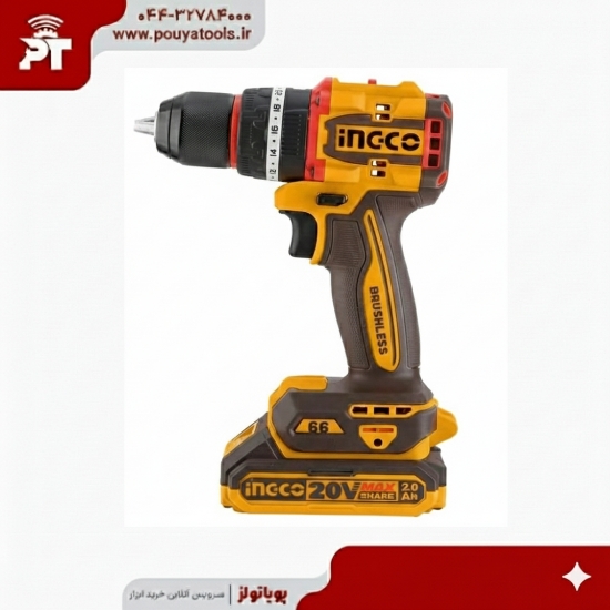 تصویر  دریل شارژی 20ولت چکشی براشلس اینکو مدل: CIDLI20668