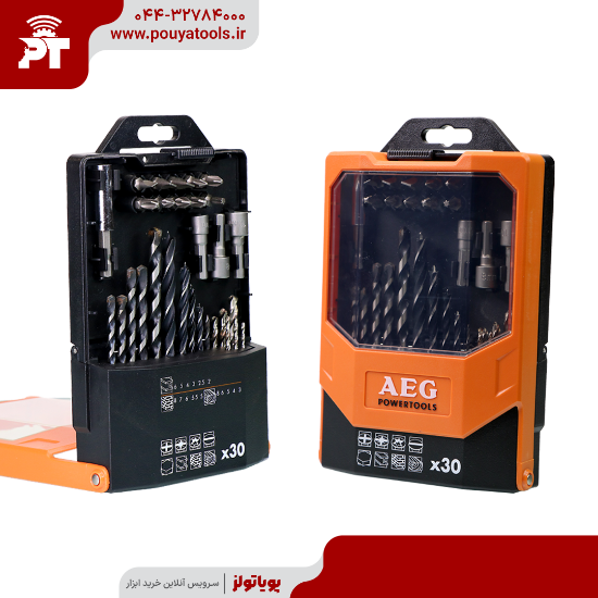 تصویر  ست 30عددی مته و سری پیچ گوشتی آاگ